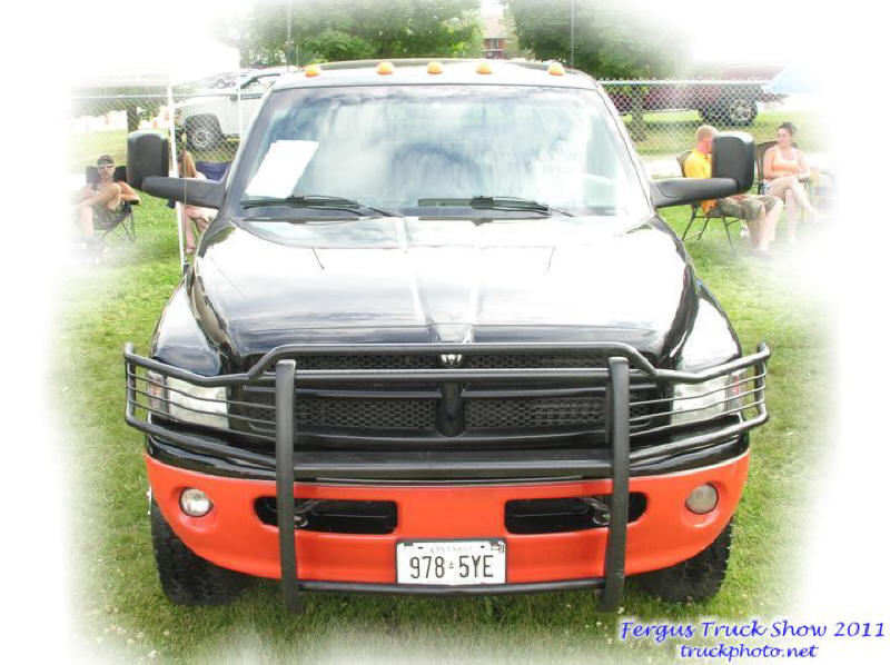 Black Dodge Ram pick up truck at Fergus Truck Show