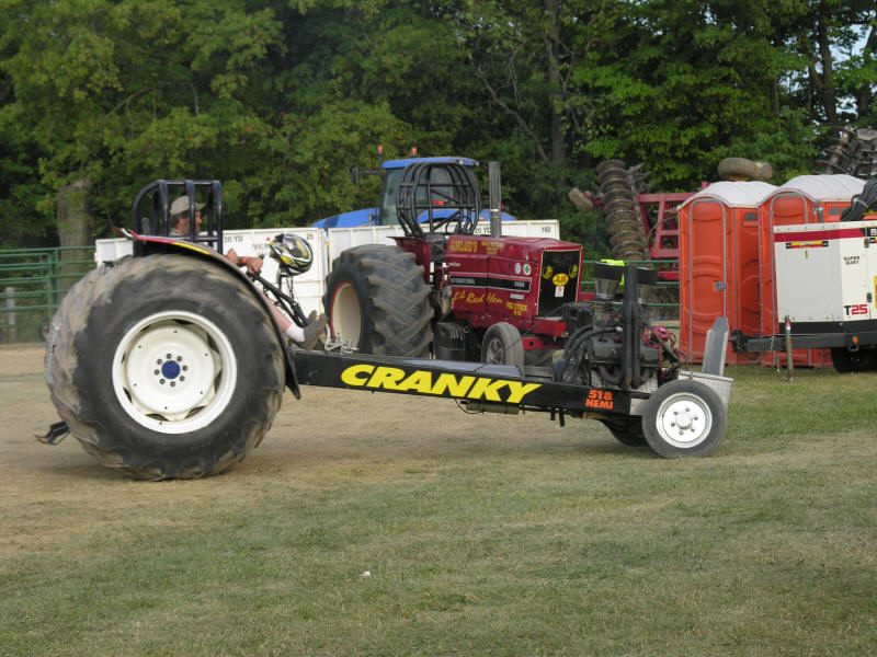 Cranky getting back in line to do it again at the tractor pulls