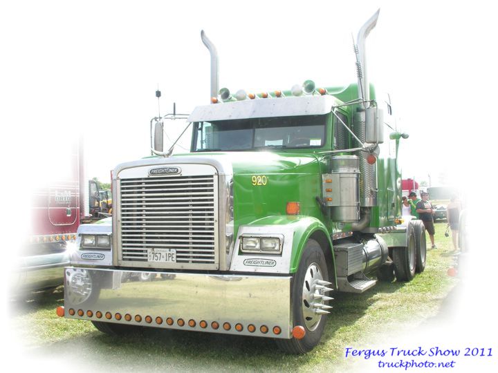 Green Freightliner Highway Tractor Fergus Truck Show 2011