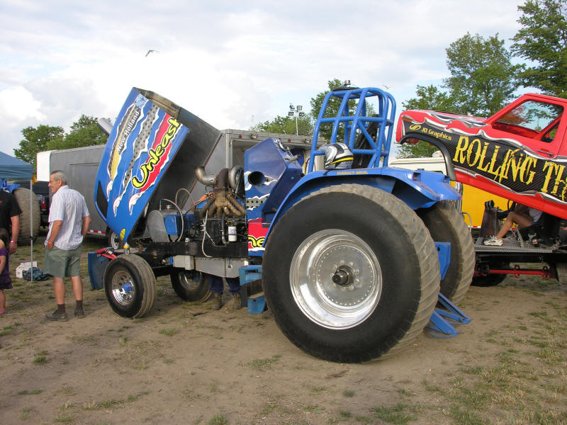 Unleashed on the sidelines beside Dolling Thunder at Fergus Truck Show