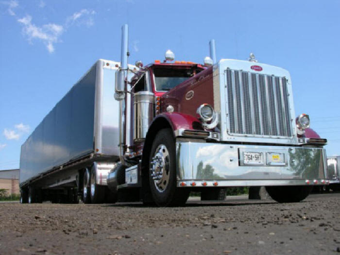 Peterbilt with curtain side trailer, covered trailer, curtain sider, flatbed, rack and tarp replacement
