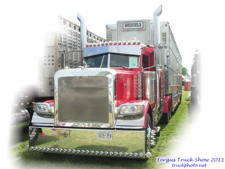 Red Peterbilt Brussels Cattle Hauler Fergus Truck Show 2011