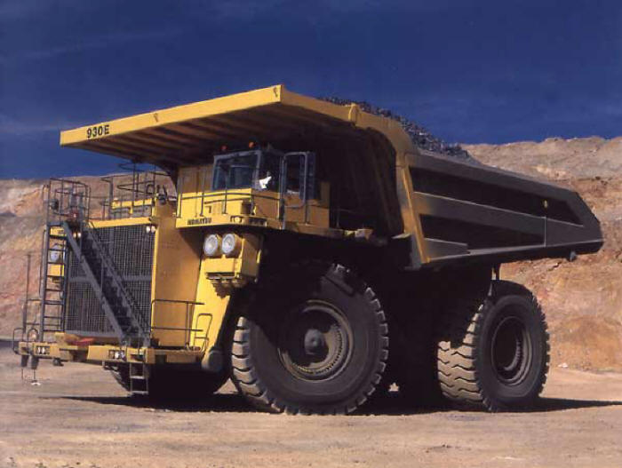 Komatsu Dump Truck in rock quarry