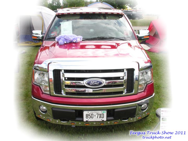 Red Ford pick up truck at Fergus Truck Show