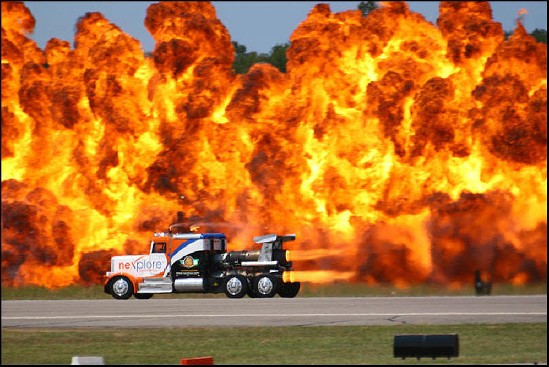 wall of fire firewall fire wall fireball flame explosion jet truck