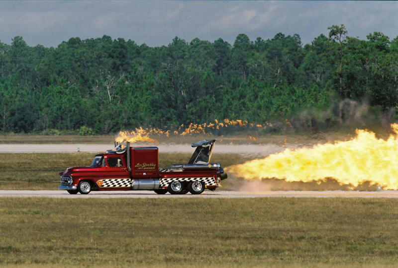 Les Shockley's Super Shockwave showing some major speed and acceleration down the airport runway 